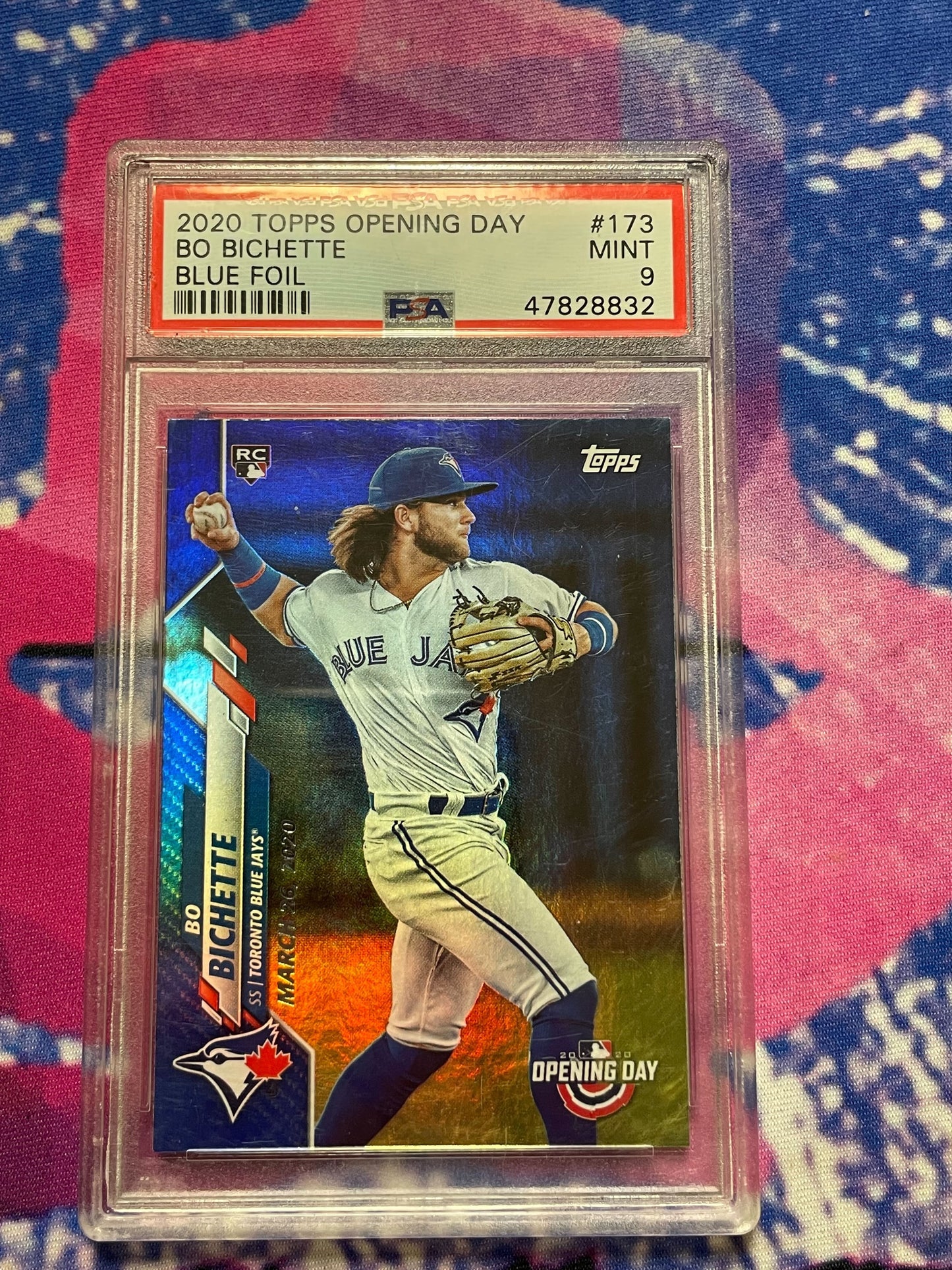 2020 Topps Opening Day Bo Bichette Blue Foil PSA 9