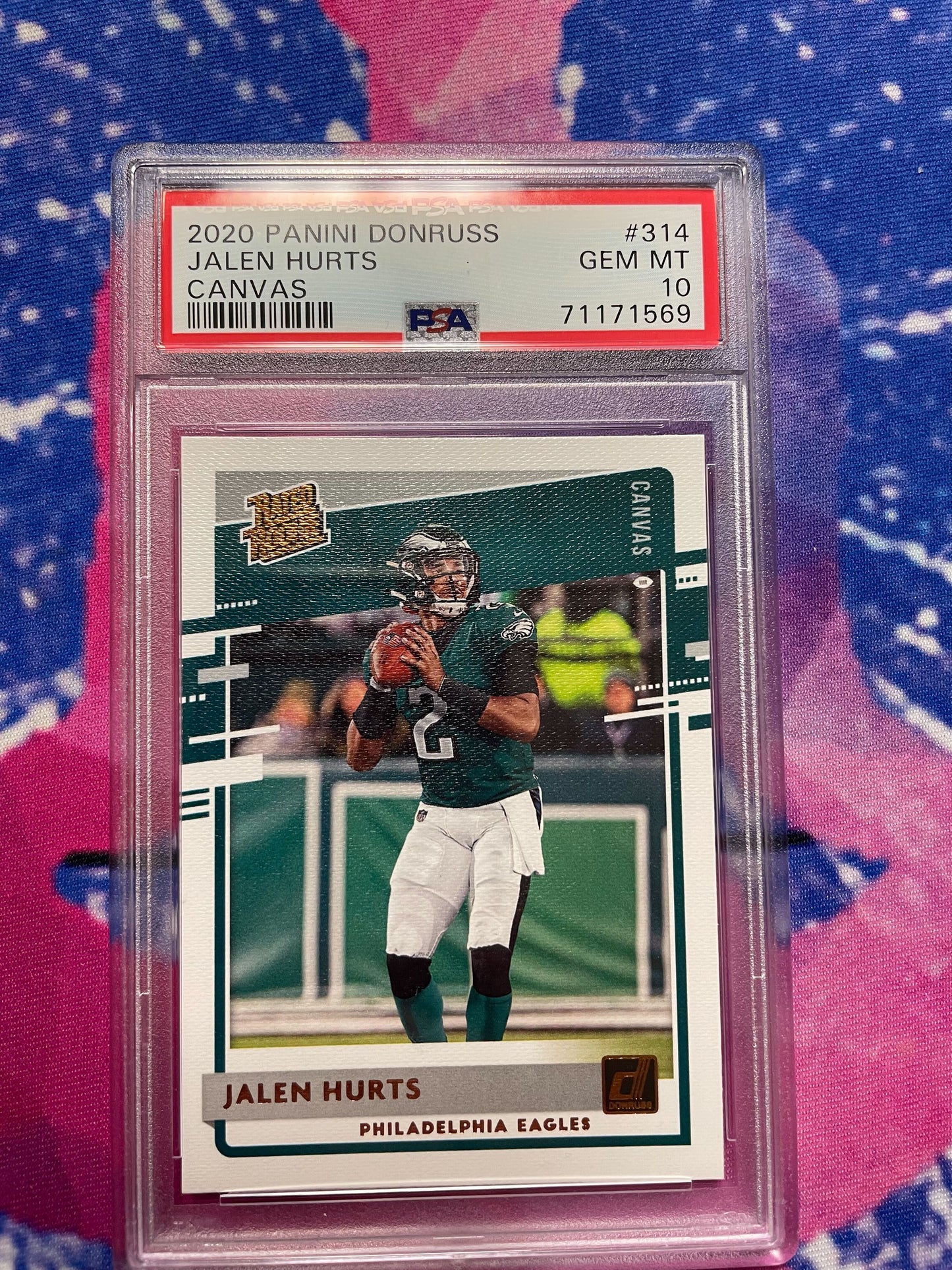 2020 Panini Donruss Canvas Jalen Hurts PSA 10