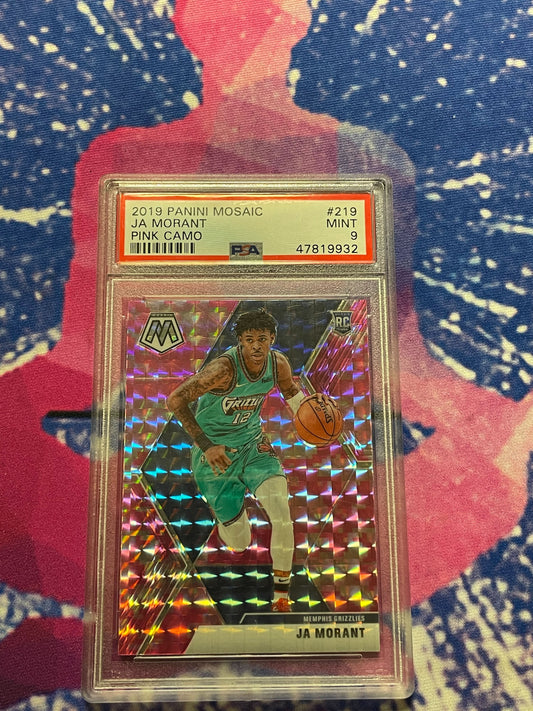 2019 Panini Mosaic Ja Morant Pink Camo Rookie PSA 9