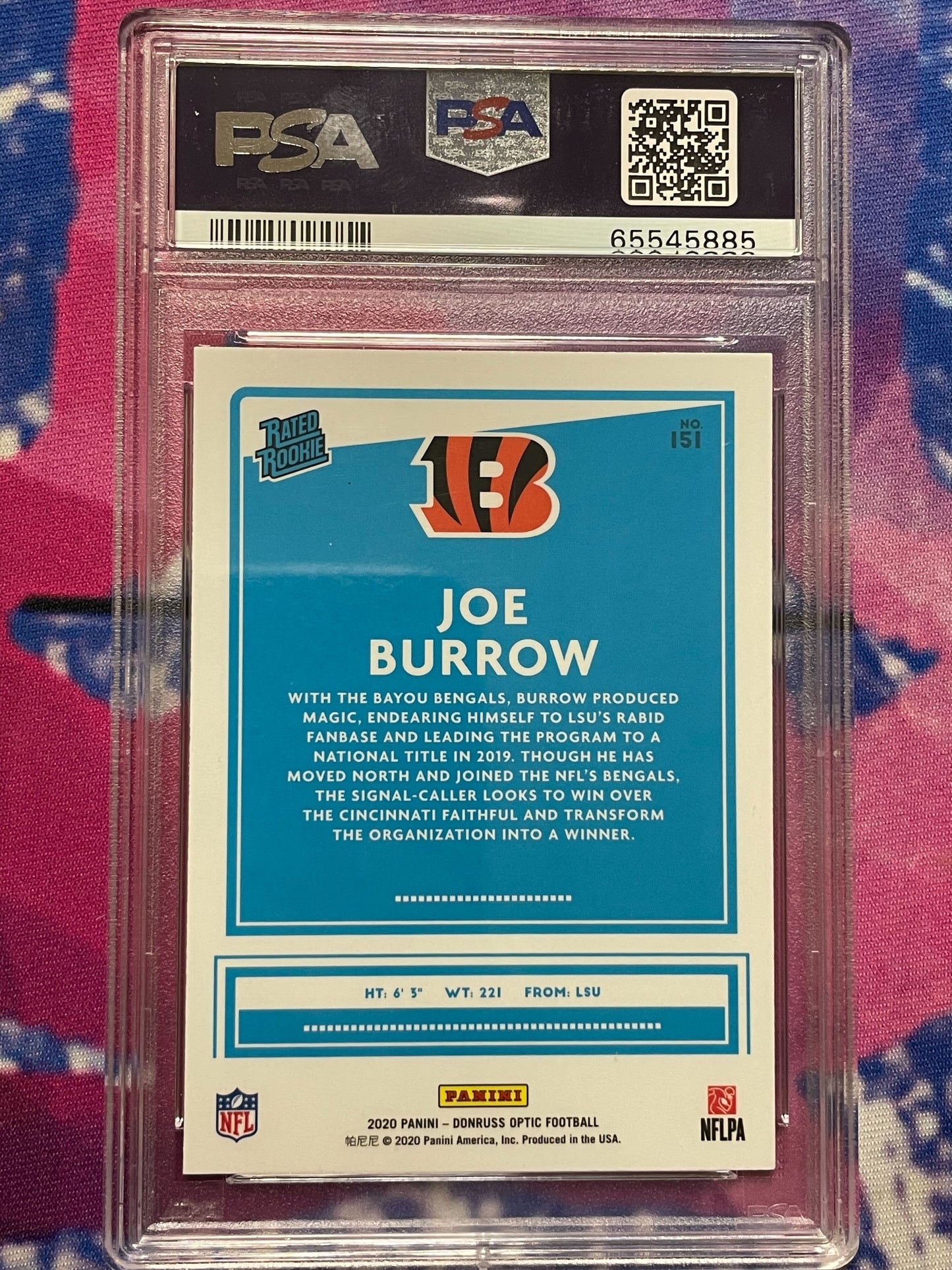 2020 Panini Donruss Optic Joe Burrow PSA 9