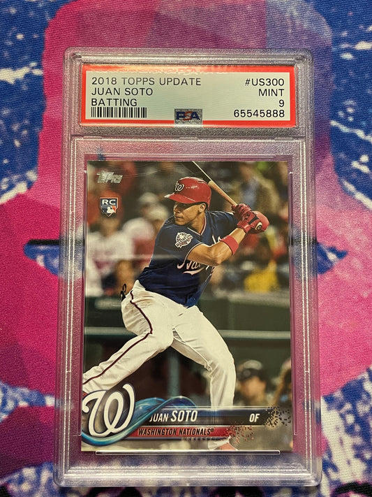 2018 Topps Update Juan Soto Rookie Batting PSA 9