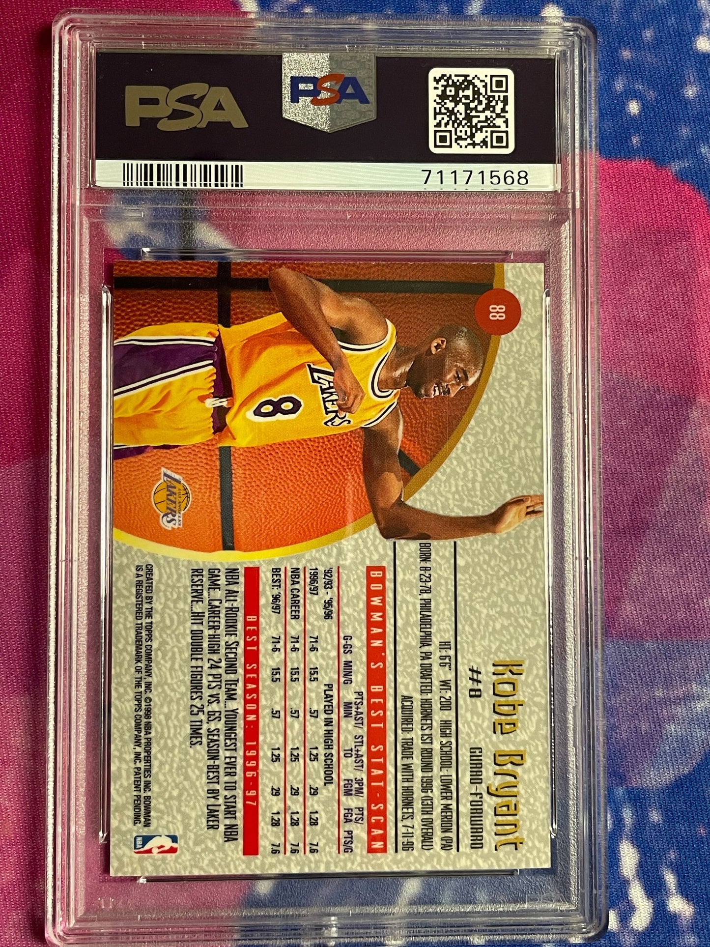 1998 Bowman's Best Kobe Bryant PSA 9