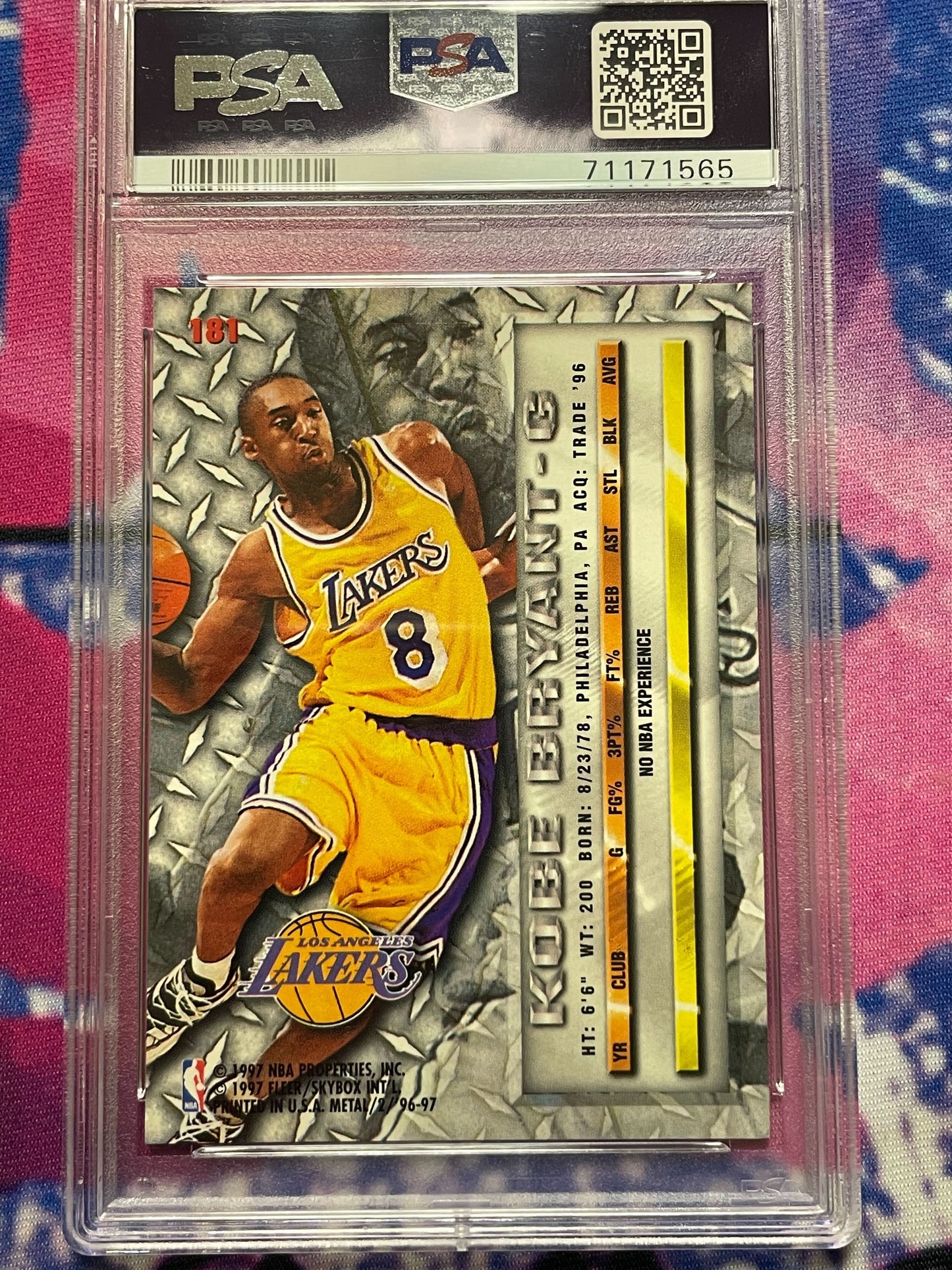 1996 Fleer Metal Kobe Bryant Rookie PSA 6