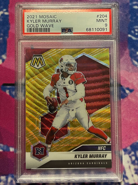 2021 Panini Mosaic Kyler Murray Gold Wave 12/17 PSA 9