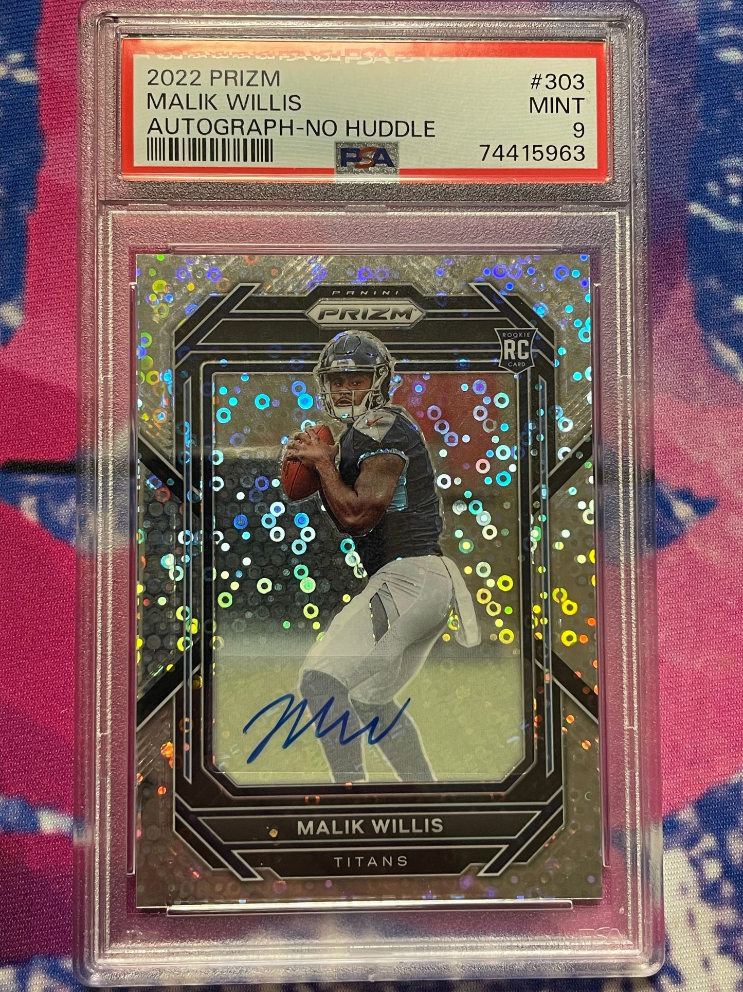 2022 Panini Prizm Malik Willis Rookie No Huddle Autograph PSA 9