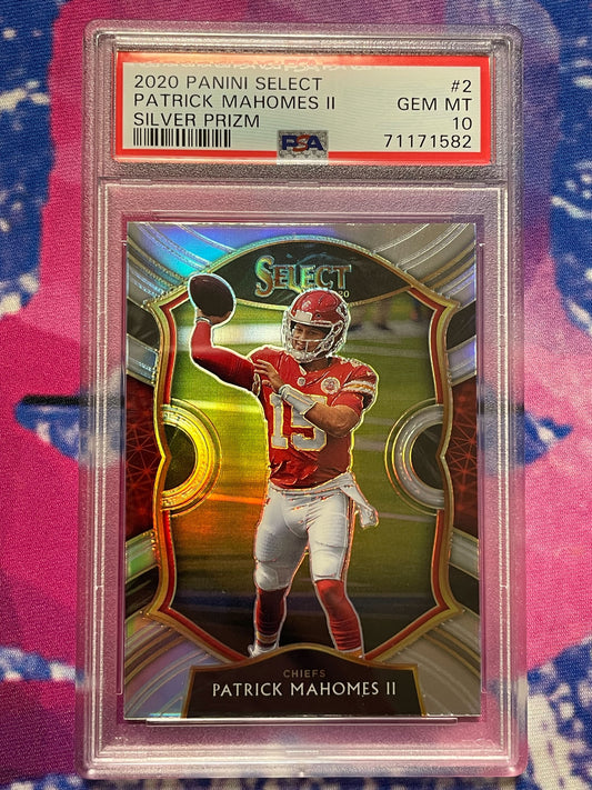 2020 Panini Select Patrick Mahomes II Silver Prizm Concourse PSA 10