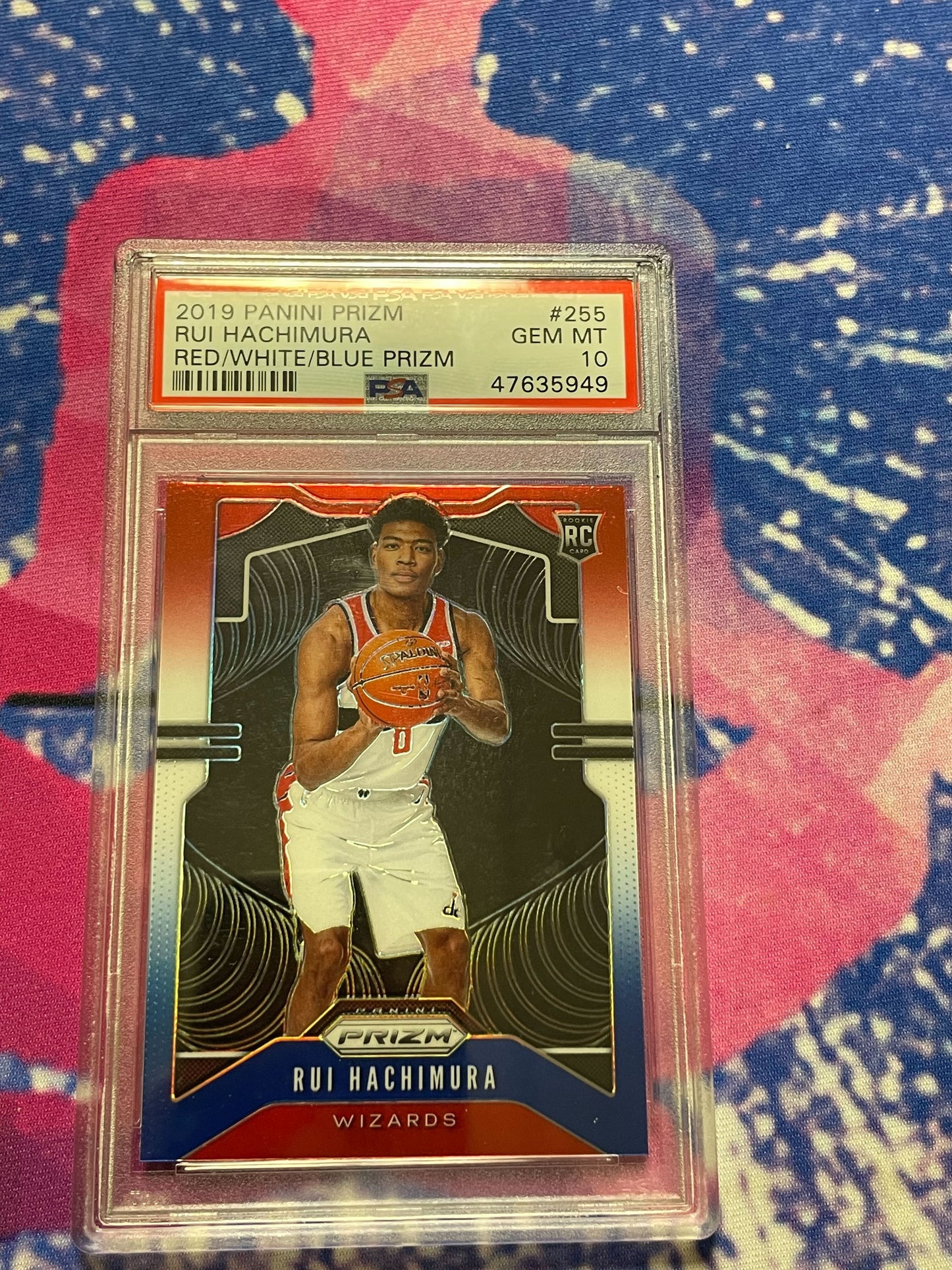 2019 Panini Prizm Rui Hachimura Rookie Red White and Blue Prizm PSA 10