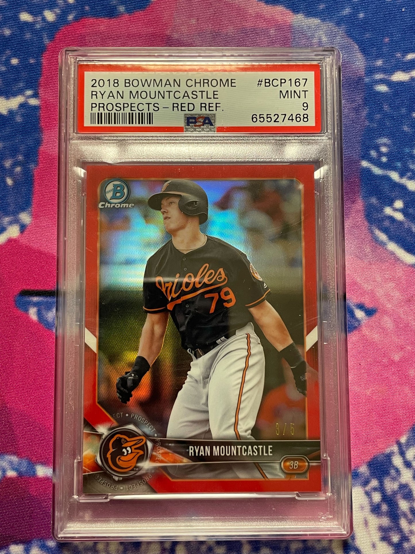 2018 Bowman Chrome Ryan Mountcastle Prospects Red Refractor 3/5 PSA 9