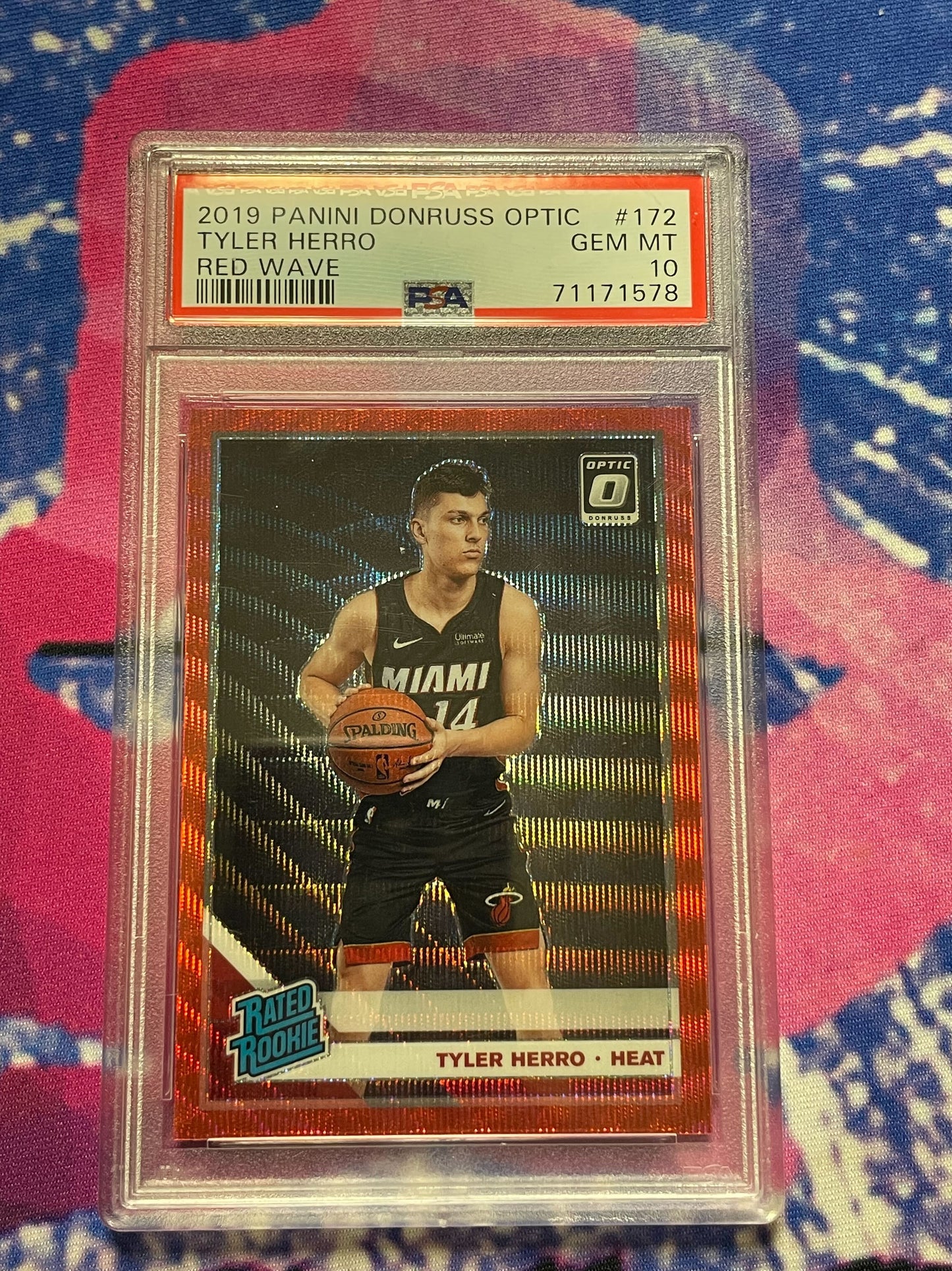 2019 Panini Donruss Optic Tyler Herro Red Wave Rookie PSA 10